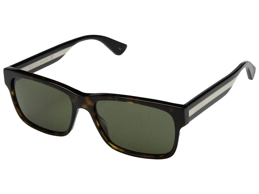 NEW GUCCI men's rectangle style sunglasses in tortoise shell